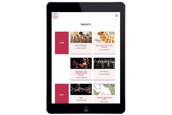 Site web responsive design sur Ipad, Laura Petit